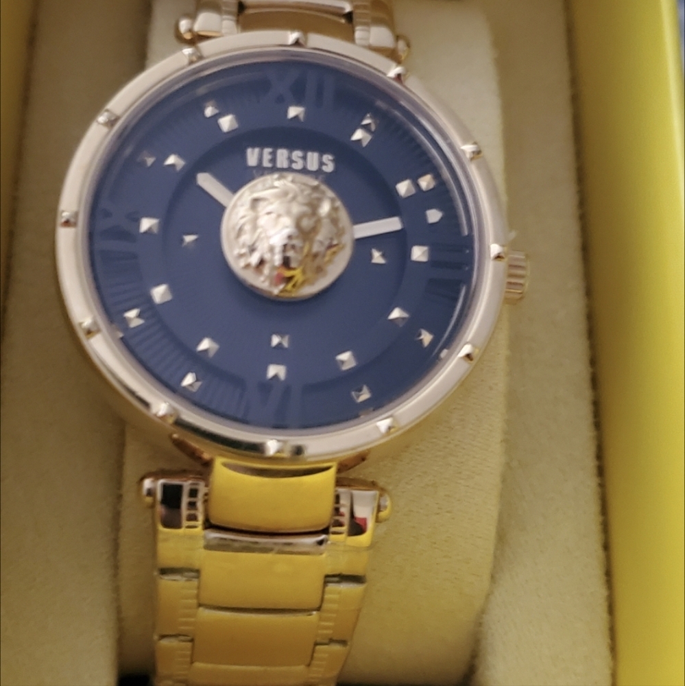 Versus Versace Gold and Blue Women's Watch